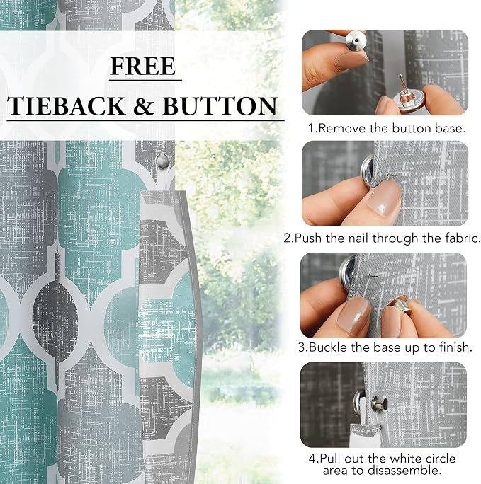 Beauoop 100% Blackout Curtains 96 Inches Long - Image 7