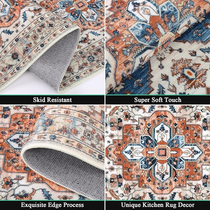 HEBE Boho Kitchen Rug Sets 3 Piece - Image 4