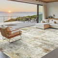 Washable Area Rug 8x10, Large Soft Abstract Rugs by Soalmost