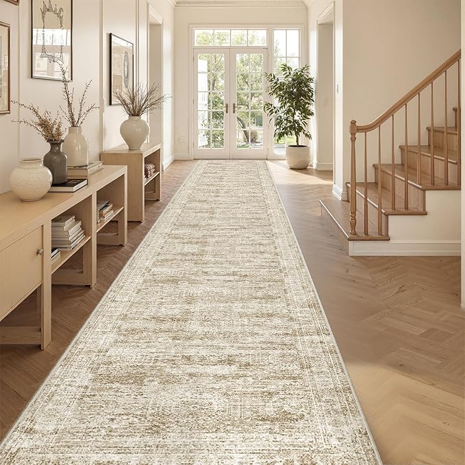 3x20 Washable Runner Rug for Hallway, Non-Slip Long Hallway Runner for Entryway by Restydon