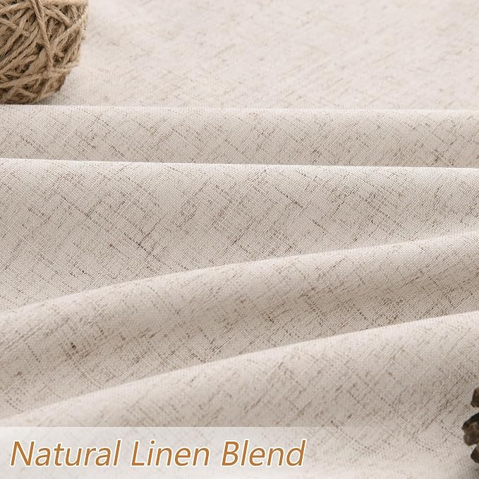 Guken Oatmeal 100% Blackout Curtains 108 Inch Length 2 Panels Set - Image 3