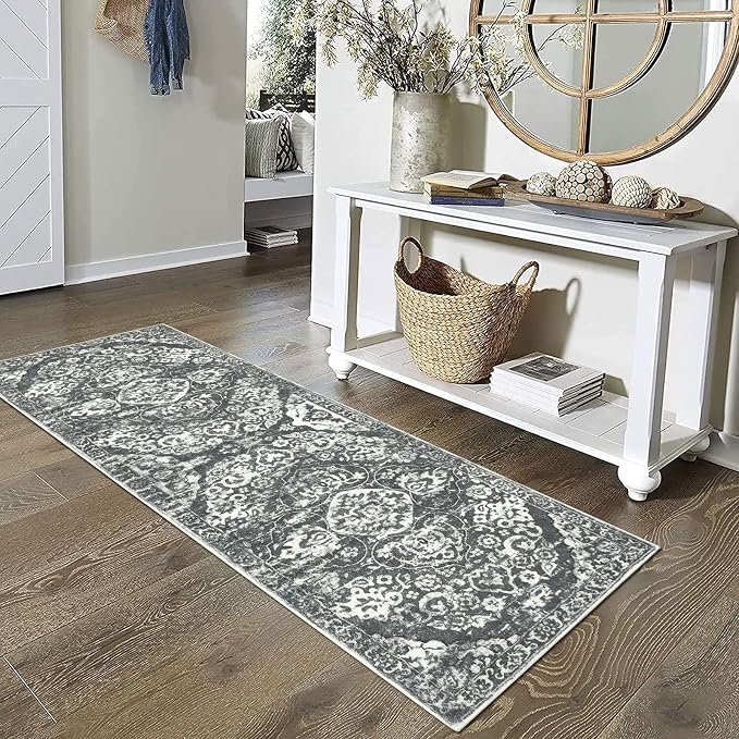HEBE Hallway Runner Rug 2'x6' Washable Vintage Distressed Area Rugs Non Slip - Image 9