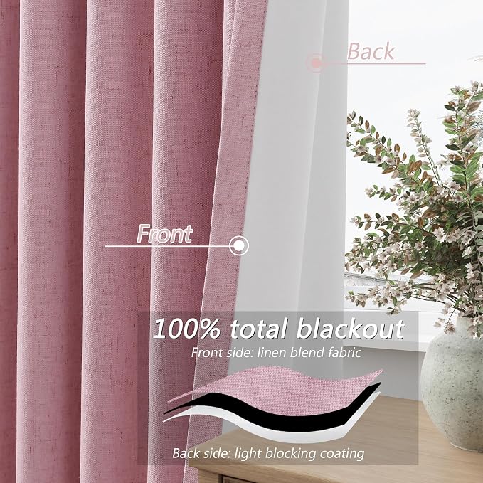 Guken 100% Blackout Curtains 120 Inch Length 2 Panels Set - Image 4