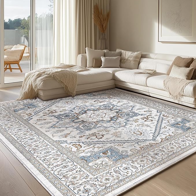 OPPODREAM Soft 10x14 Area Rugs, Neutral Washable Rugs 10x14 by OPPODREAM