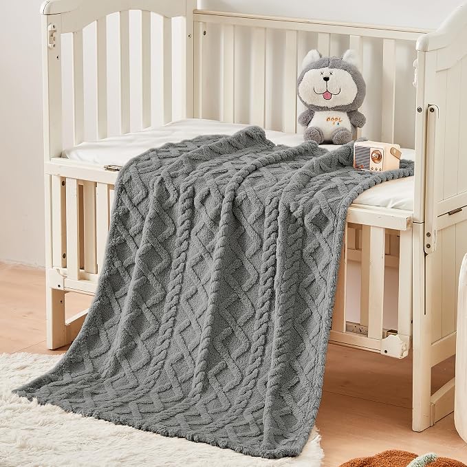 Sherpa Fleece Baby Blanket, Ultra Soft Fluffy Premium Baby Blankets - Image 4