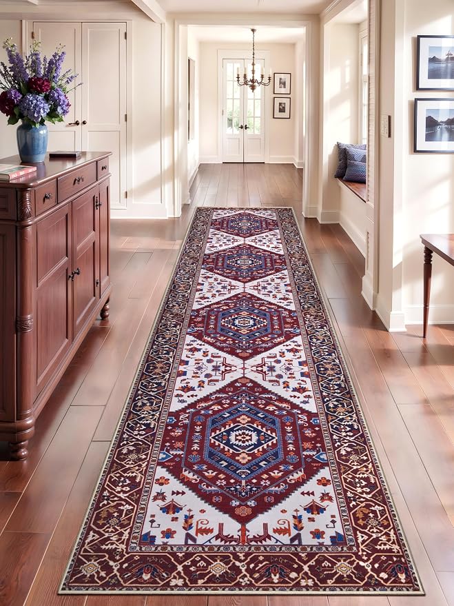 SERISSA Runner Rug for Hallways, Extra Long Boho Rug Ultra Soft Vintage by SERISSAHomeDecorCollection