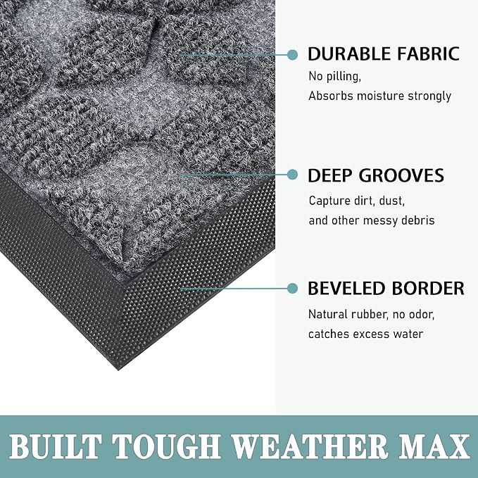 Bulijojo Sturdy Front Entrance Doormats, Durable Heavy Duty Welcome Mat - Image 3