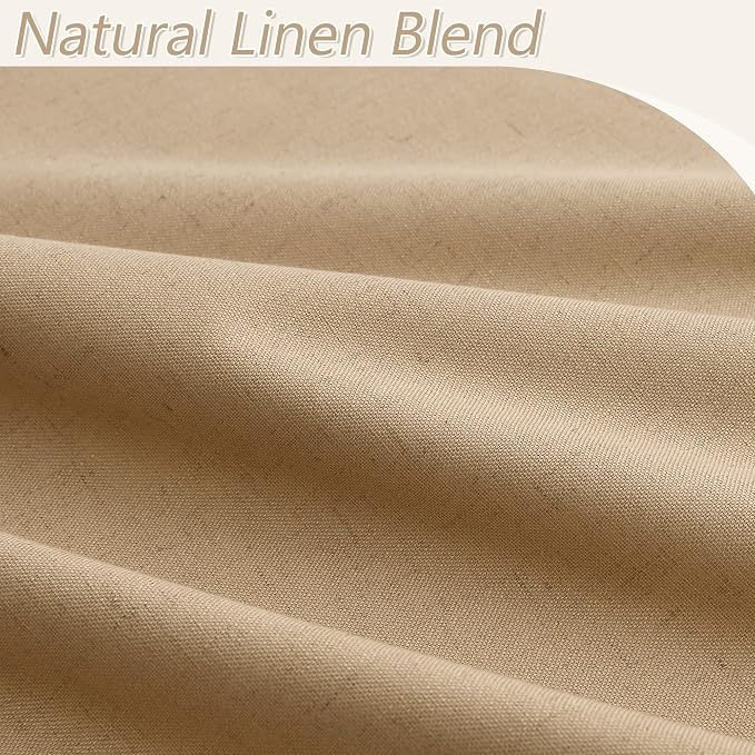 Guken 100% Blackout Linen Curtains 120 Inch Length 2 Panels Set - Image 3