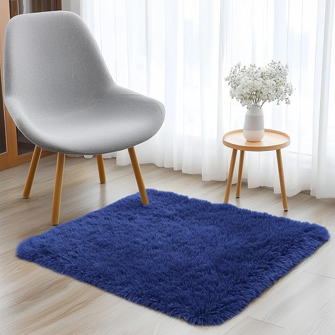 OLANLY 2x3 Machine Washable Small Bedside Rug, Soft Fluffy Shaggy Entryway - Image 3