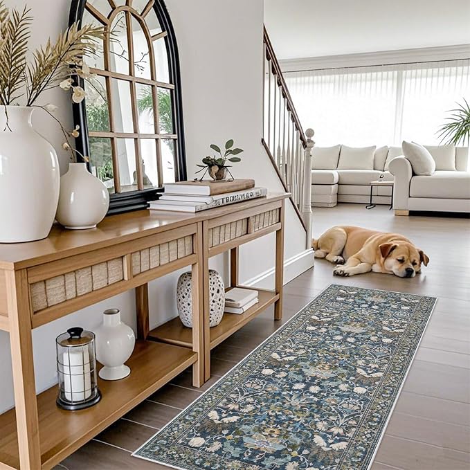 Washable Vintage 2x6 Bathroom Rugs: Soft Carpet - Image 2