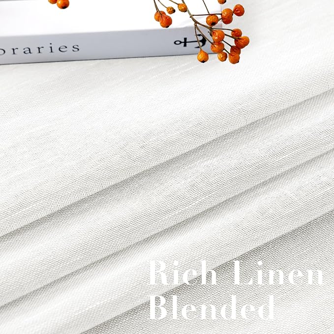 H.VERSAILTEX White Sheer Linen Curtains - Image 4