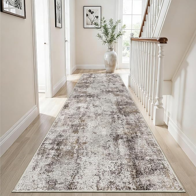 3x10 Washable Runner Rug for Hallway: Non Slip Runners Rugs Easy-to-Clean by WIEVEDENS