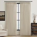 Extra Wide Linen Sheer Curtains 90 Inches Long 2 Panels Set by PleatedDrapes