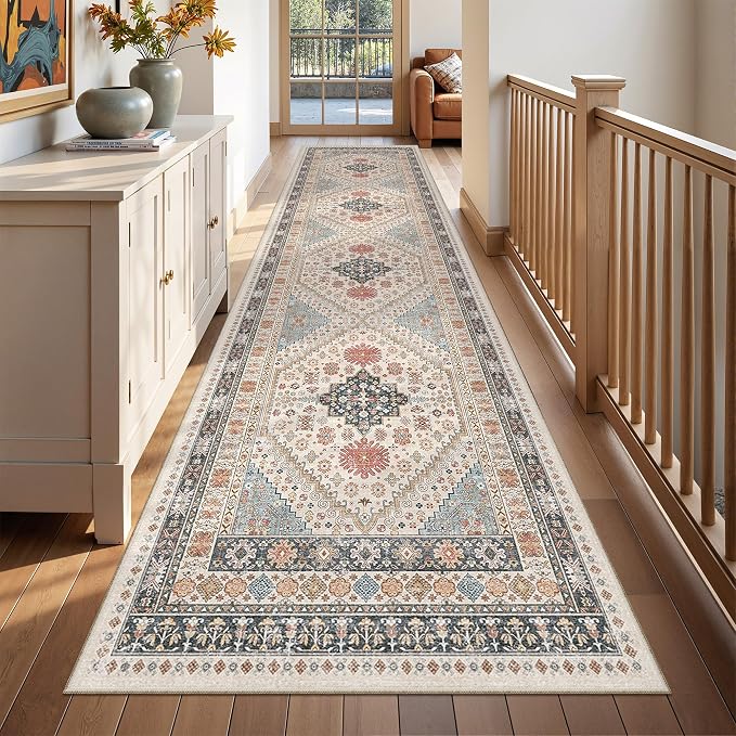 Kitchen Runner Rug Non Slip Washable 2.5x10, Soft Ultra-Thin Entryway Rug by Restydon