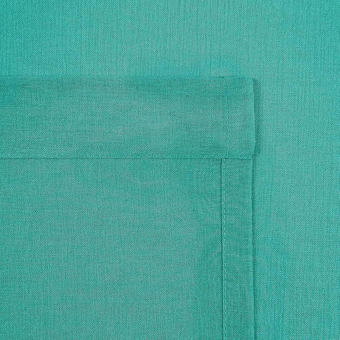 DWCN Teal Sheer Curtains for Kitchen Windows - Image 5