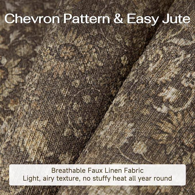 2x6 Brown Linen Look Washable Runner Rug - Image 6