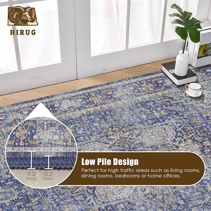 Washable Area Rug 3' x 5 ' Vintage Traditional Persian Mat - Image 5