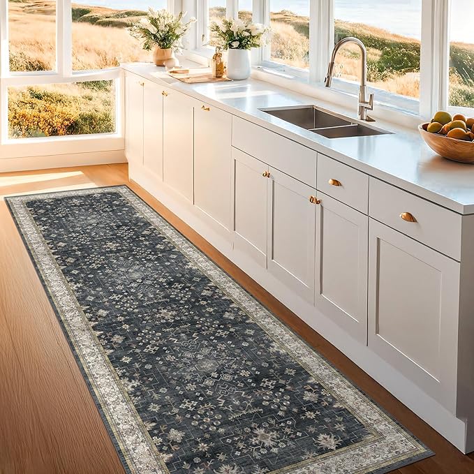 Black Washable 8ft Long Runners - Image 3