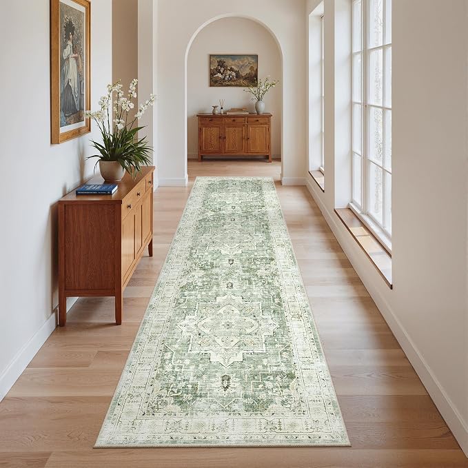 Madane Runner Rug 2x8, Washable Hallway Runner Rugs, Non-Slip Low-Pile Soft - Image 2