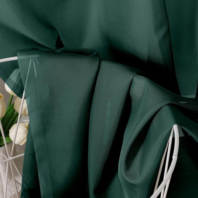 Aiyufeng Hunter Green Sheer Curtain Drapes 96 Inch Length 2 Panels - Image 7