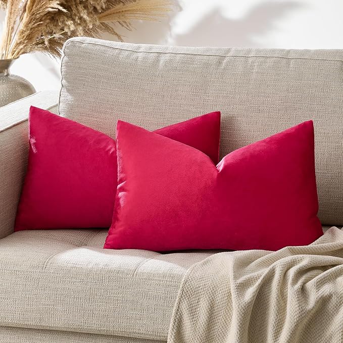GIGIZAZA Red Velvet 12x20 Decorative Throw Pillow Covers by GIGIZAZAFocusingonhomedecoration