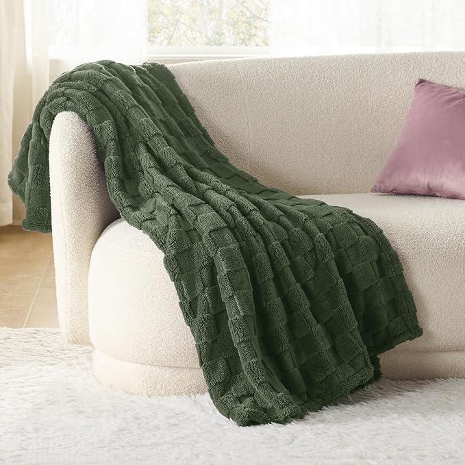 Bedsure GentleSoft Olive Green Spring Throw Blanket - Image 2