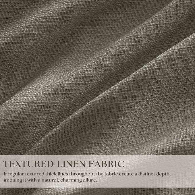 Taupe Grey Pleated Linen Blackout 80 Inch Curtains - Image 3