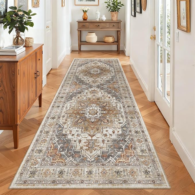 Madane Hallway Runner 3x8, Kitchen Rugs Washable Entryway Rug Vintage Kitchen - Image 3
