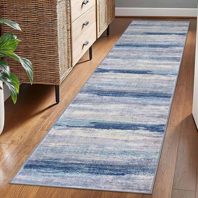 KOZYFLY Modern Abstract Washable Rug Runner 2x7 Hallway Runner Rug Non-Slip by KOZYFLY