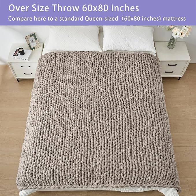 Bigacogo Chunky Knit Throw Blanket - Image 6