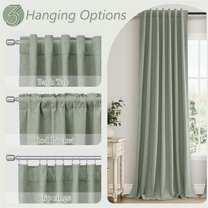 Guken 100% Blackout Curtains 100 Inch Length 2 Panels Set - Image 6