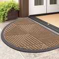 Smiry Half Circle Front Door Mat Outside Entrance, Heavy Duty Sturdy Natural by Smiry