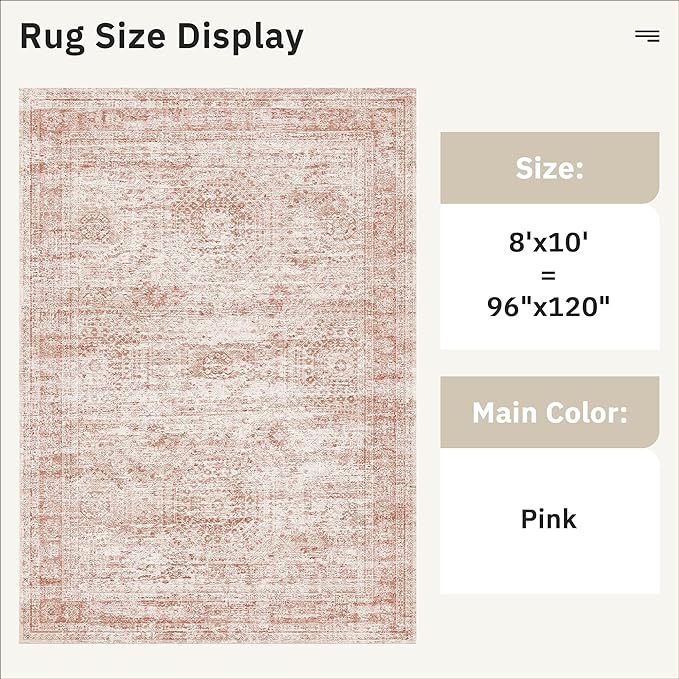 Washable Area Rug 8x10, Large Soft Rugs - Image 3