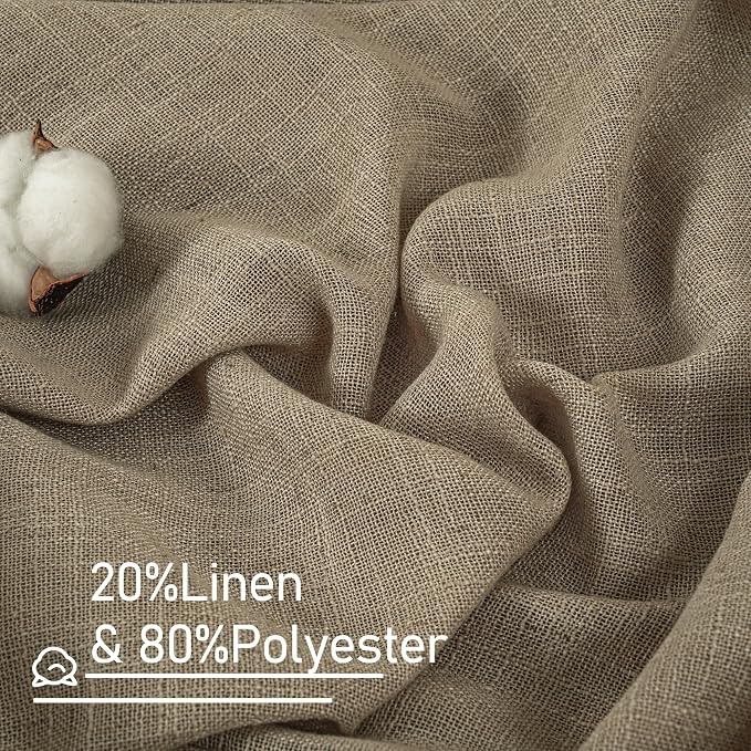 LAMIT Taupe Short Linen Curtains - Image 3