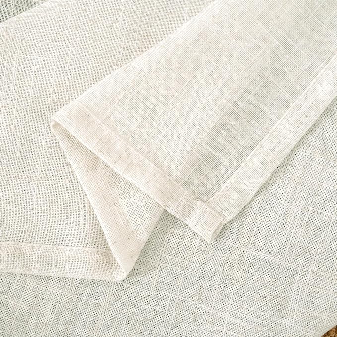 LAMIT Cream Linen Semi Sheer Curtains 63 Inch - Image 9
