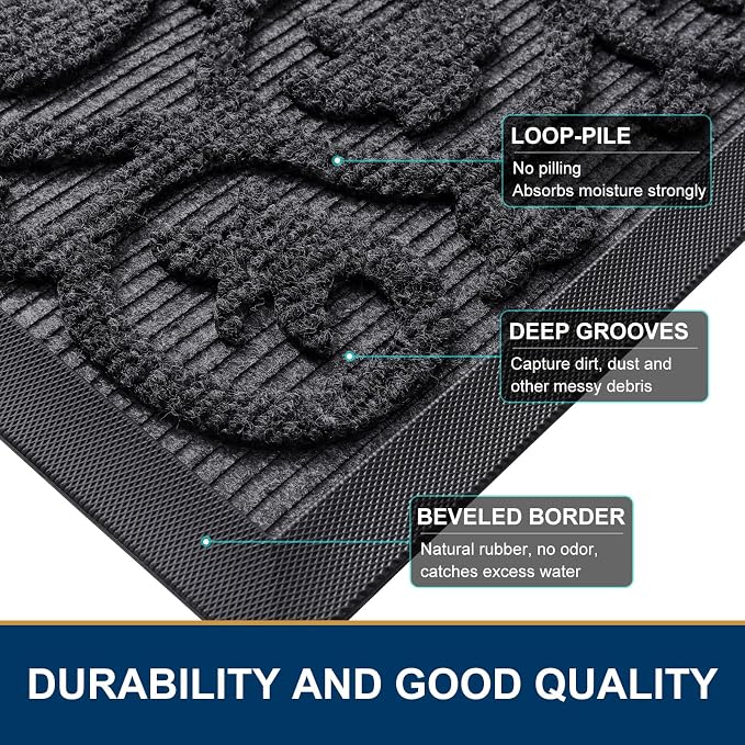 Smiry Welcome Door Mat Outside Entrance, Heavy Duty Trap Dirt and Moisture Easy - Image 4