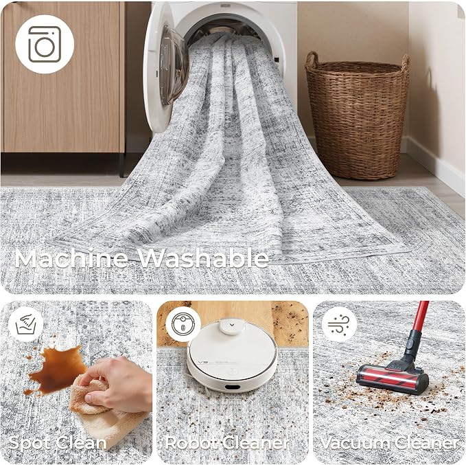 4x8 Rug for Bedroom, Wide Runner Rug for Hallway, Non Slip Washable Runner Rug - Image 8