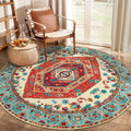 SERISSA Boho Round Area Rug, 4ft Washable Non-Slip Circle Rug, Ultra Soft by SERISSAHomeDecorCollection