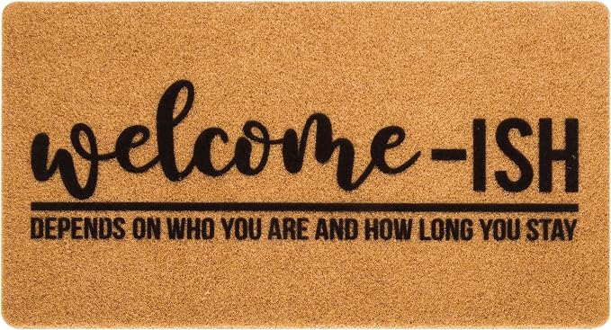 Eohak Welcome-Ish Front Door Mat by Eohak