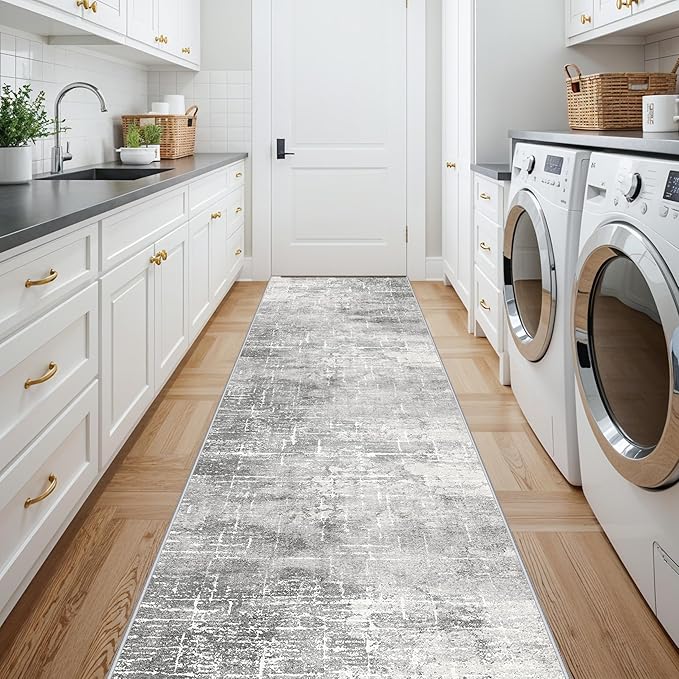 Washable Long Hallway Runner Rug: Non-Slip 2'6x12 Kitchen Rugs Abstract - Image 5