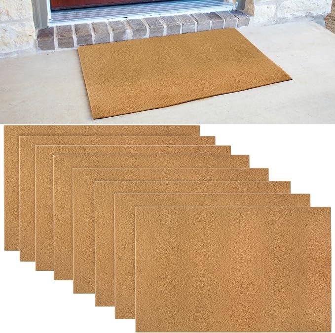 8 Pack Blank Door Mats, 30x17 Inch Artificial Coir Door Mats Outdoor by Unknown