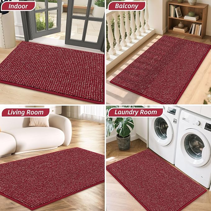 BEQHAUSE Dirt Trapper Door Mat 32" x 48", Non-Slip Washable Doormats, Low - Image 8