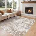 UERMEI Square Area Rugs : Washable 8x8 Neutral Modern Abstract Carpet by UERMEI