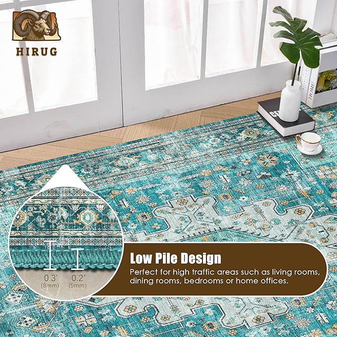 Washable Area Rug 3' x 5 ' Vintage Traditional Persian Mat - Image 5