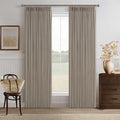 Pinch Pleated Burlywood Birch Semi Sheer Curtains 86 Inches Long 2 Panels | by Twodrapes