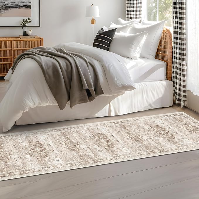 Boho 2x8 Long Runner Rugs for Hallway, Neutral Farmhouse Non Slip Runner for - Image 6