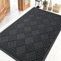 OLANLY Front Door Mat Outside Entrance 47x32, Heavy Duty Sturdy Natural Rubber by OLANLY