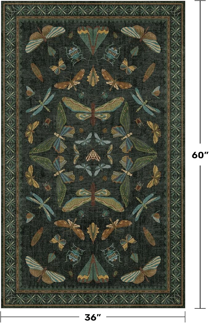 Green and Black Entryway Rug - Image 2