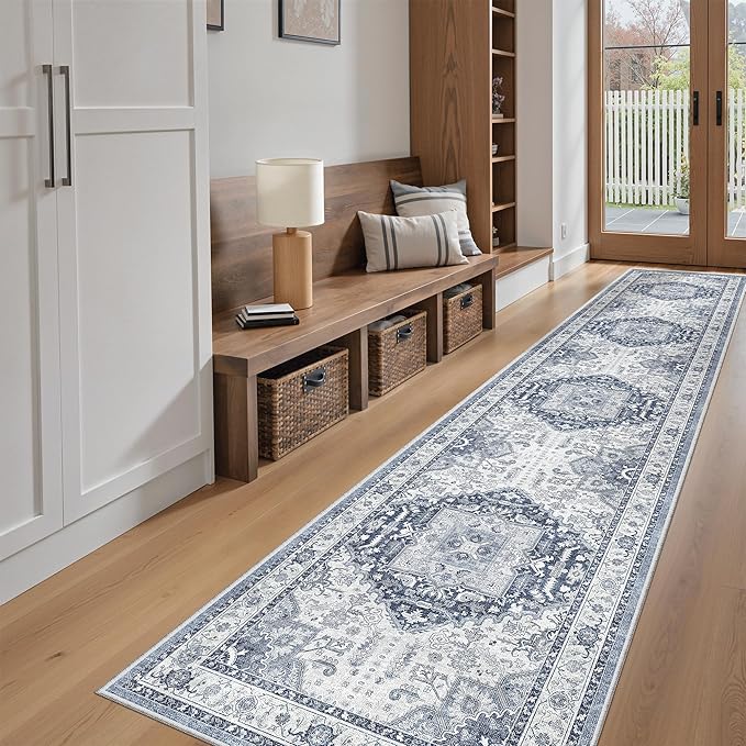 Madane Runner Rugs for Hallway 2x12 Extra Long Washable Non-Slip Hallway Runner by Madane