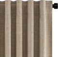 Topfinel Taupe Burlap Linen Blackout Curtains 63 Inches Long 2 Panels by Topfinel